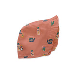 Ruffle Cap - Punch Pink/Tea