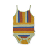 Wide Stripe Romper - Sky Blue/Stripes