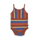 Wide Stripe Romper - Burnt Orange/Stripes