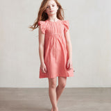 Ruffle Swiss Dots Dress - Melon