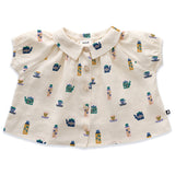 Short Sleeve Blouse - Gardenia/Tea