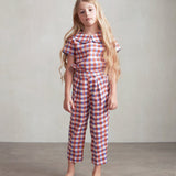 Cap Sleeve Top - Flamingo Pink/Gingham