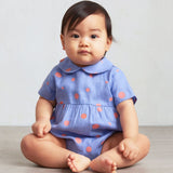 Short Sleeve Romper - Iris/Dots