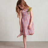 Overall Dress - Flamingo Pink/Gingham