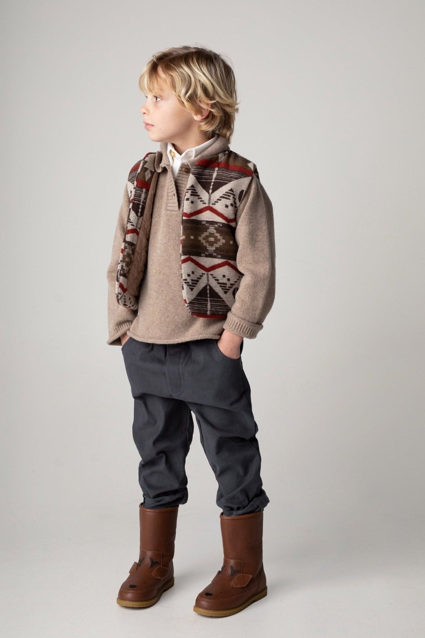 Olb Trousers - Cloudy Grey van Donsje Amsterdam | Kids Conceptstore Le Fanfare