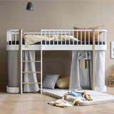 Wood Original low loft bed 138 cm, 90x200 cm, white/oak