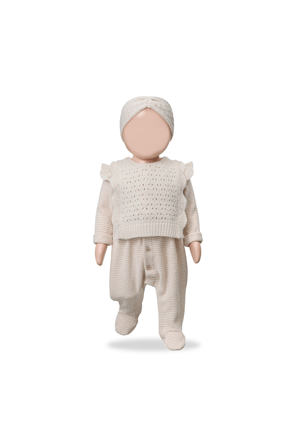 Orleans girly jumpsuit w/feet - nude van 1+ in the family | Kids Conceptstore Le Fanfare