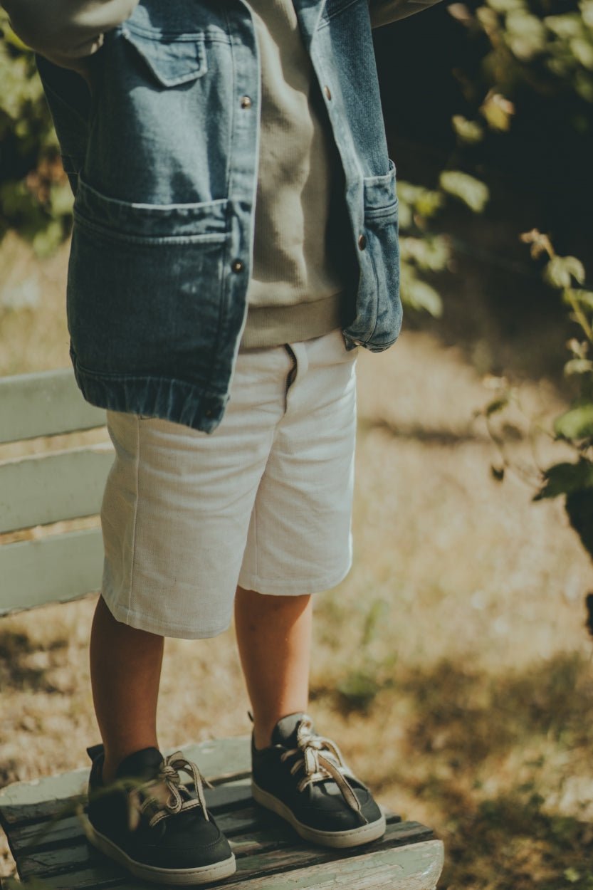 Panier Shorts White Sand Melange van Donsje Amsterdam | Kids Conceptstore Le Fanfare