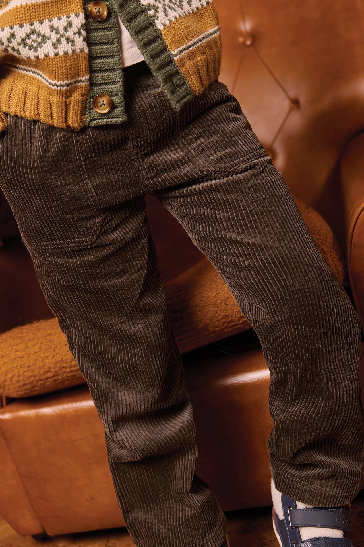 Pantalon datcha - Kaki highland van BONTON | Kids Conceptstore Le Fanfare