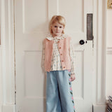 Pantalon denim brode tulipe - Bleu delave van Emile et Ida | Kids Conceptstore Le Fanfare