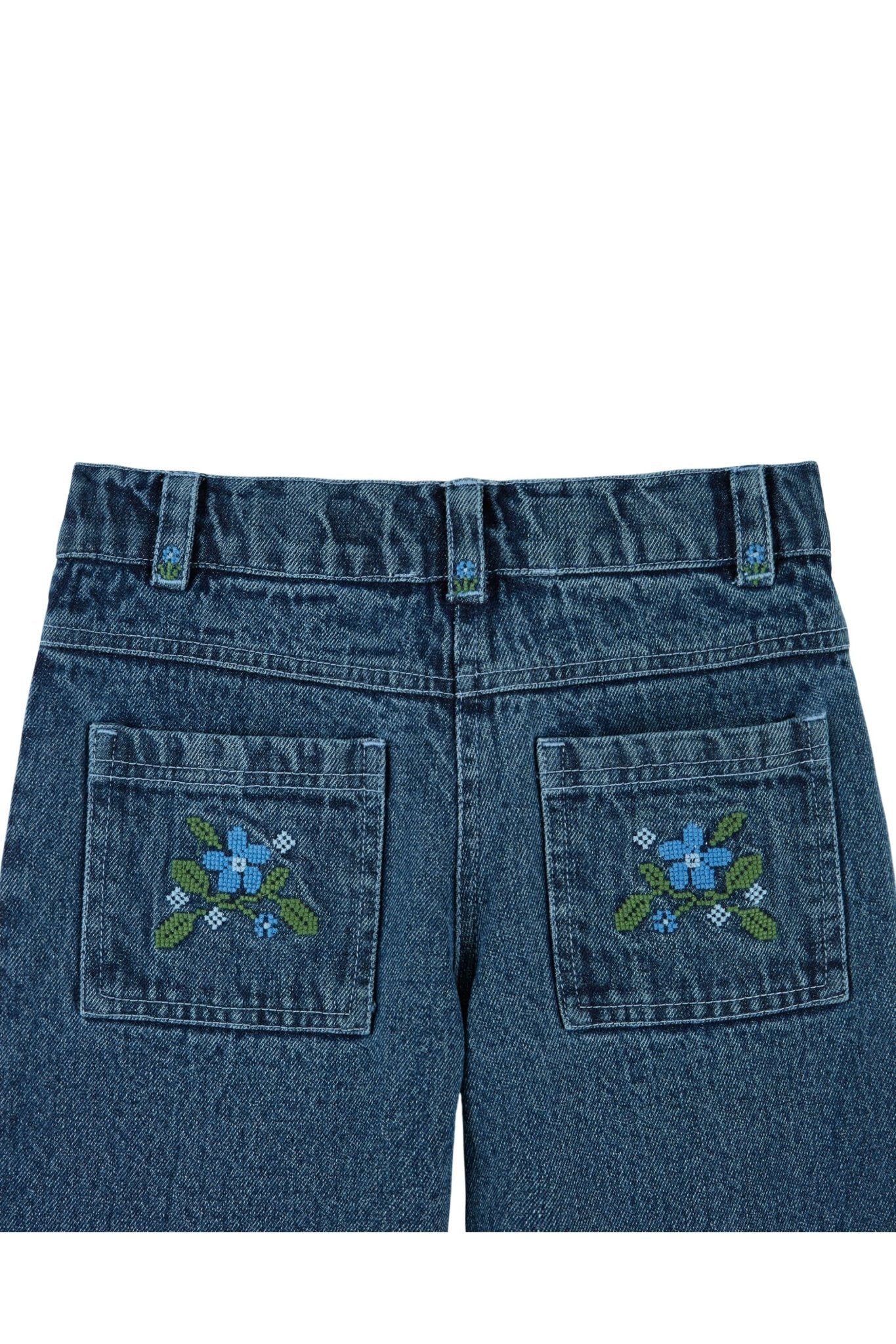 Pantalon poches brodees denim - Denim van Emile et Ida | Kids Conceptstore Le Fanfare