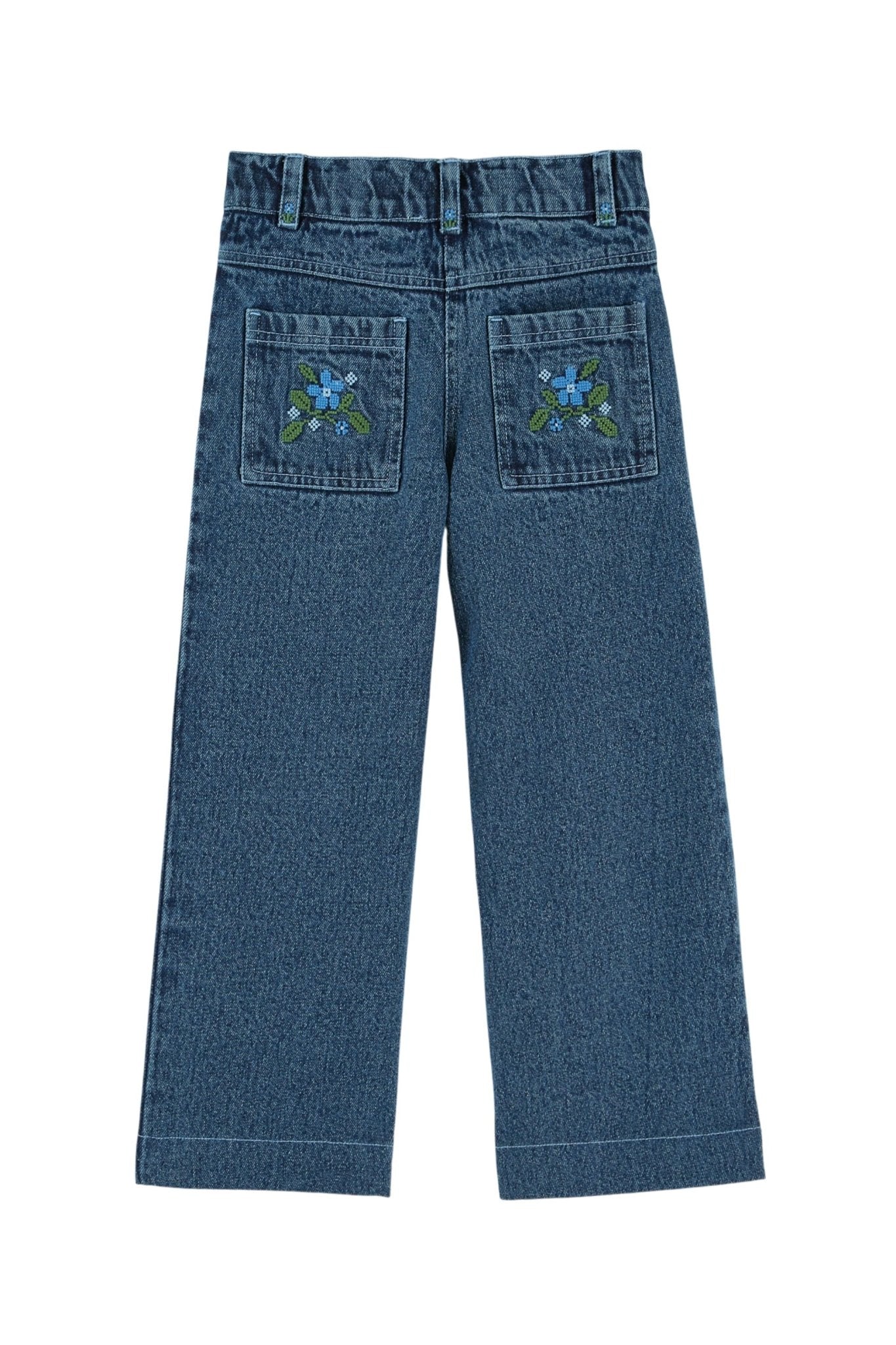 Pantalon poches brodees denim - Denim van Emile et Ida | Kids Conceptstore Le Fanfare