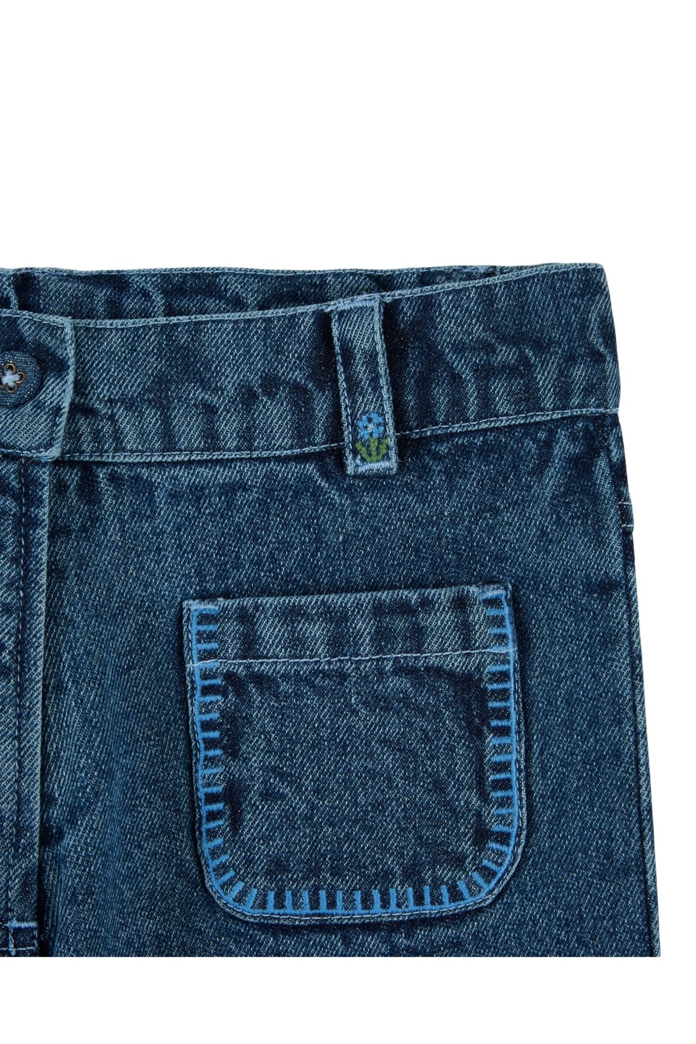 Pantalon poches brodees denim - Denim van Emile et Ida | Kids Conceptstore Le Fanfare