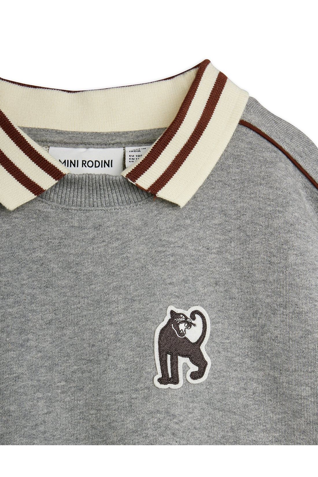 Panther patch piping collar sweatshirt van Mini Rodini | Kids Conceptstore Le Fanfare