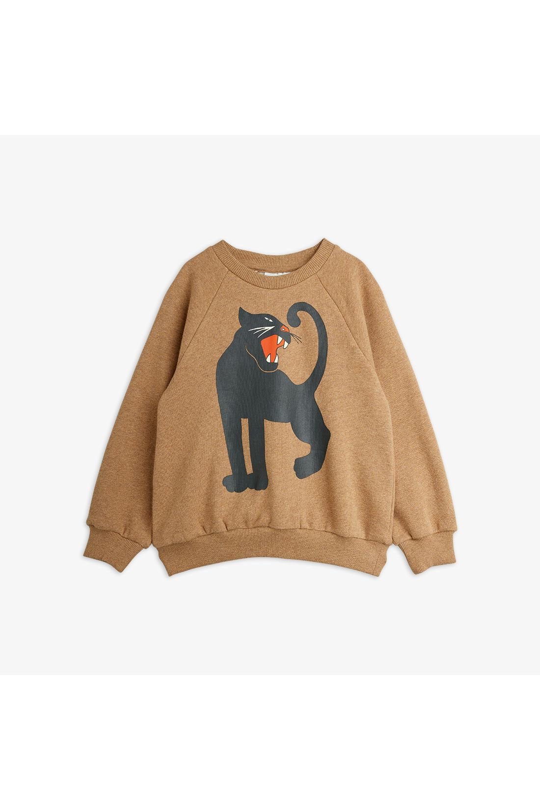 Panther sp melange sweatshirt - Brown van Mini Rodini | Kids Conceptstore Le Fanfare