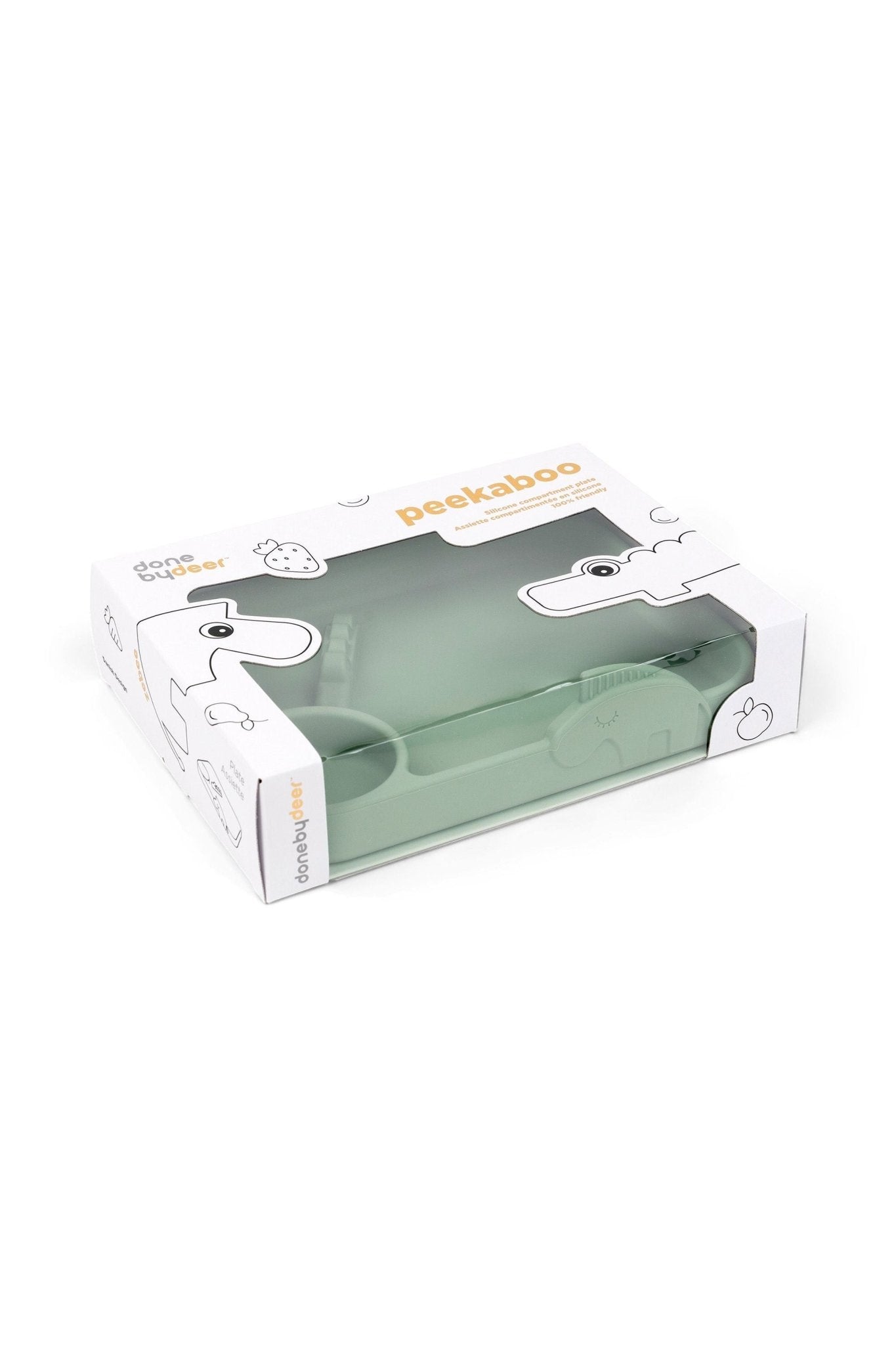 Peekaboo compartment plate Deer friends Green van Done by Deer | Kids Conceptstore Le Fanfare