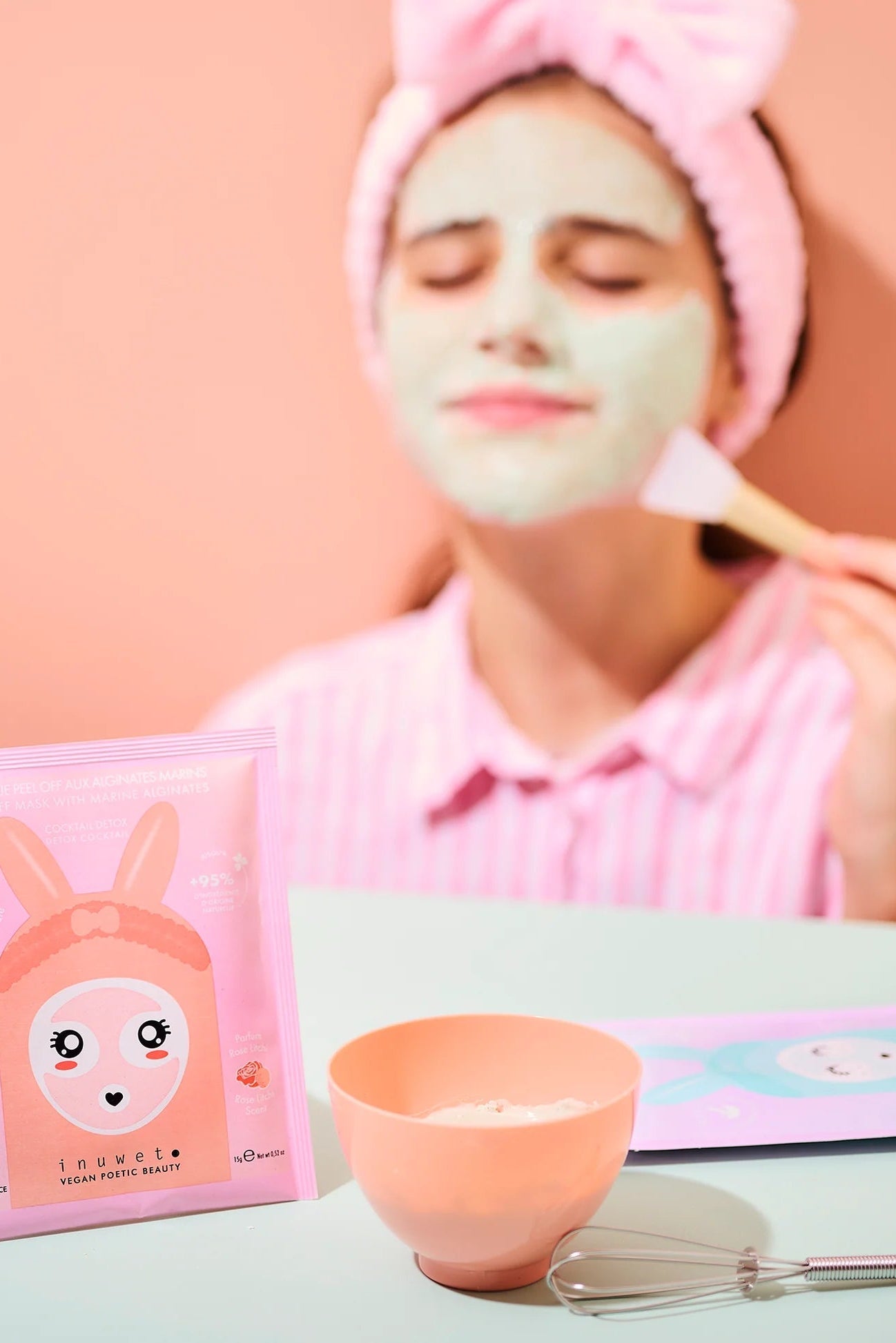 Peel-Off Powder Face Mask DIY - Detox - Rose Litchi van Inuwet | Kids Conceptstore Le Fanfare