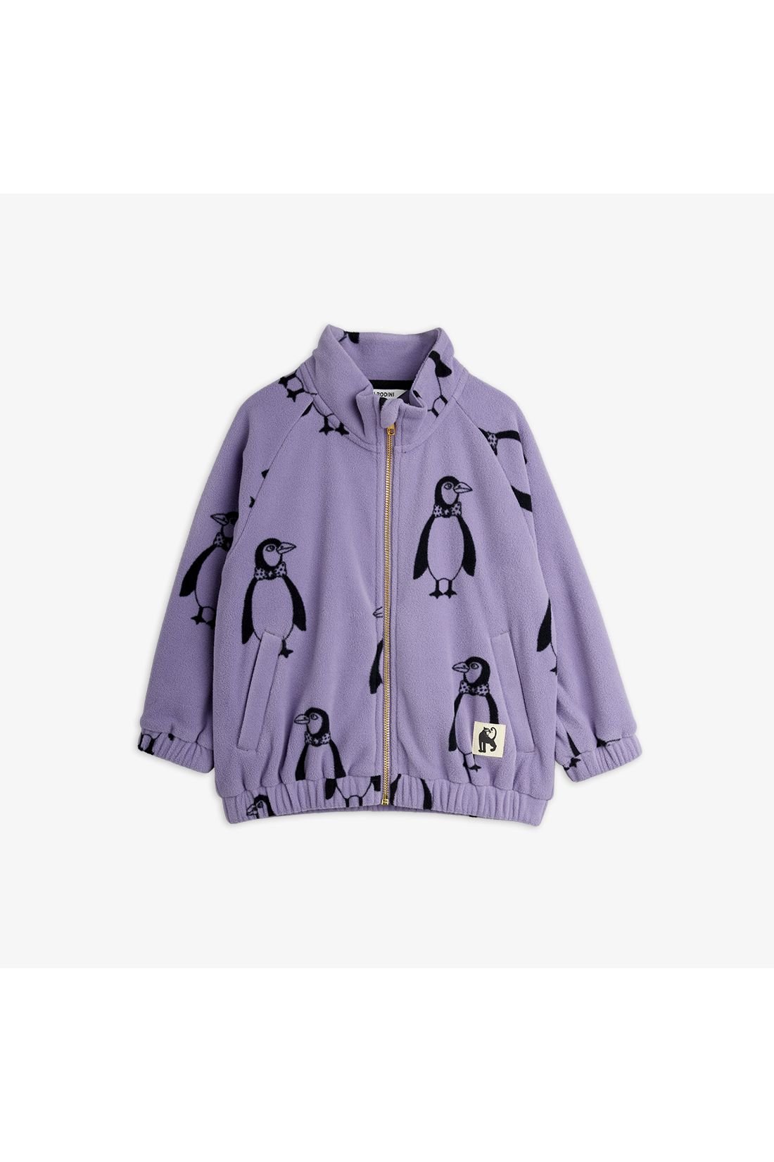 Penguin aop fleece jacket - Purple van Mini Rodini | Kids Conceptstore Le Fanfare