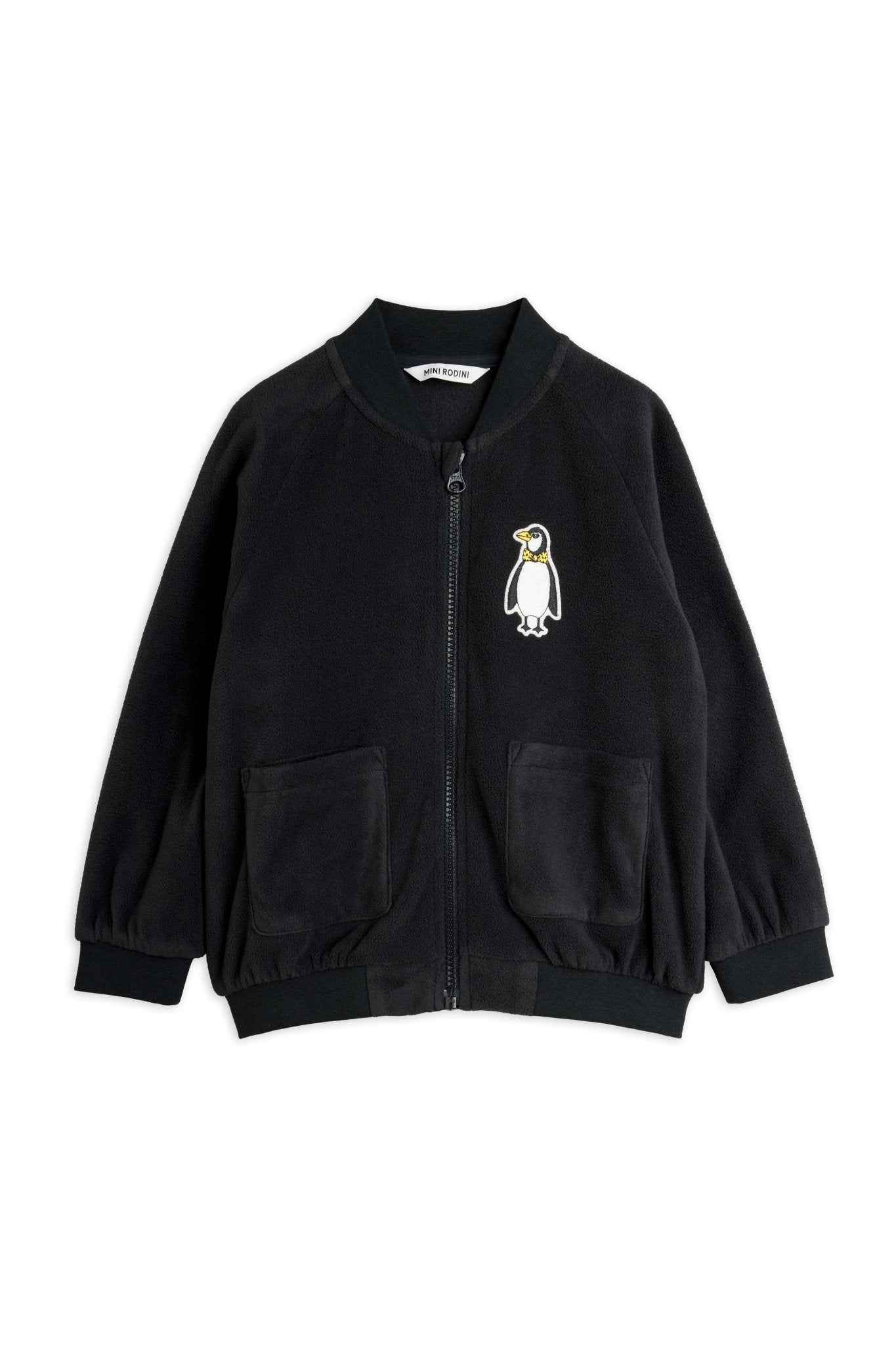 Penguin patch microfleece jacket - Black van Mini Rodini | Kids Conceptstore Le Fanfare