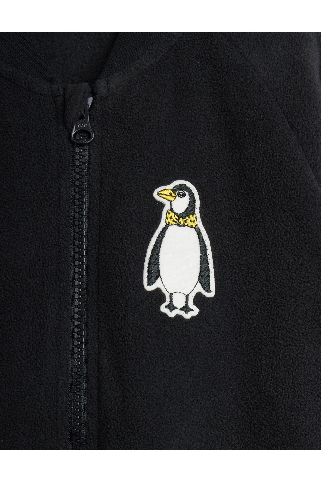 Penguin patch microfleece jacket - Black van Mini Rodini | Kids Conceptstore Le Fanfare