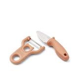 Pertense Peeler & Knife Set - Tuscany rose van Liewood | Kids Conceptstore Le Fanfare