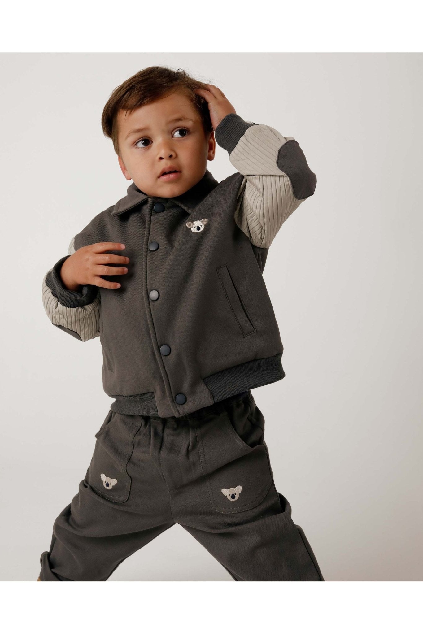 Pidas Jacket - Koala - Cloudy Grey van Donsje Amsterdam | Kids Conceptstore Le Fanfare