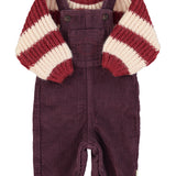 Baby dungarees - Aubergine corduroy