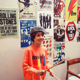 Sweatshirt - Orange with music print