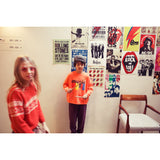 Sweatshirt - Orange with music print