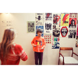 Sweatshirt - Orange with music print