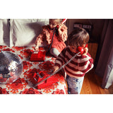 Knitted sweater - Bordeaux and light pink stripes