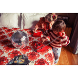 Knitted sweater - Bordeaux and light pink stripes