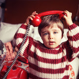 Knitted sweater - Bordeaux and light pink stripes