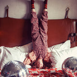 Socks - Bordeaux with orange stripes