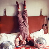 Socks - Bordeaux with orange stripes