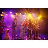 Knitted sweater - Bordeaux and light pink stripes