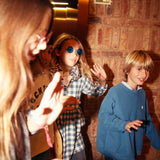 Unisex trousers - Blue with animal print