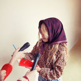 Blouse - Light pink and brown flowers