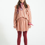 Chiffon bandana -Bordeaux with red apples allover