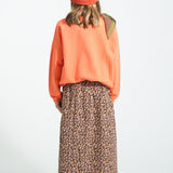 Sweatshirt - Orange with music print