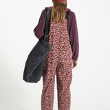 Terry cotton sweatshirt - Aubergine with animal print