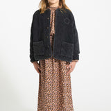 Blouse - Light pink and brown flowers