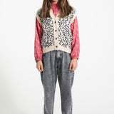 Mom fit trousers - Washed black denim