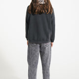 Mom fit trousers - Washed black denim