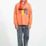 Sweatshirt - Orange with music print