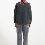 Chiffon bandana -Bordeaux with red apples allover