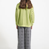 Flare trousers - Grey with zebra print