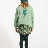 Sweatshirt - Green with rock and roll print