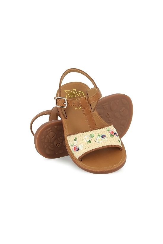 PLAGETTE RAPHIA BROD - LAMINATO-RAPHIA - CREMA-CUERO van POM D'API | Kids Conceptstore Le Fanfare