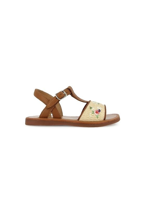 PLAGETTE RAPHIA BROD - LAMINATO-RAPHIA - CREMA-CUERO van POM D'API | Kids Conceptstore Le Fanfare